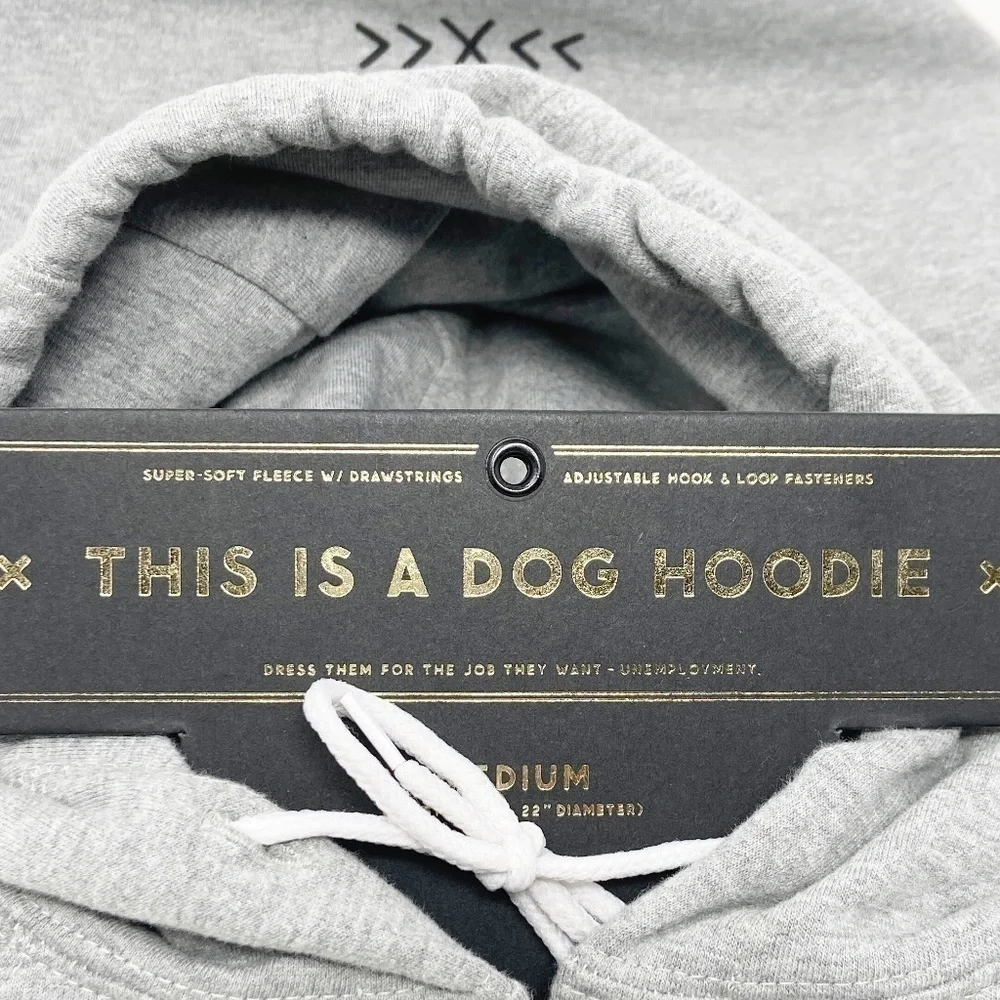 EASY TIGER | Graphic Dog Hoodie Grey Fleece Medium